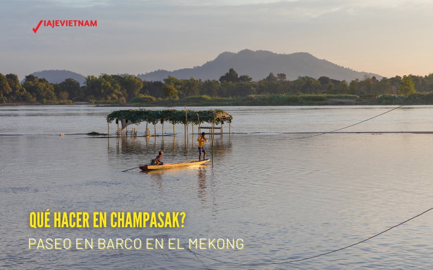 Qué hacer en Champasak: Paseo en barco en el Mekong